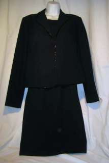 ANN TAYLOR Black cocktail dress & jacket w/beads Wom 14  