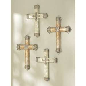 As 4 Wall Decor Cross Capiz Cov Ered Decorative Detail On Ends Center 
