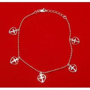  Silver Ladys Anklet Bracelet with Charms New Jewelry 