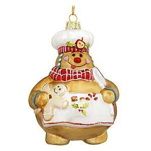  Roly Poly Gingerbread Man Glass Ornament: Home & Kitchen
