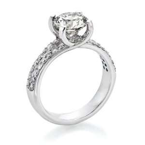 Diamond Engagement Ring in Platinum   Certified, Round, 2.50 Carat, J 