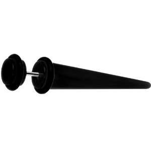  0 Gauge Black Acrylic Fake Taper Ear Plug: Jewelry