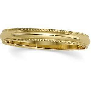   Band Ring Ring. 03.00 Mm Light Milgrain Band In 10K Yellowgold Size 9