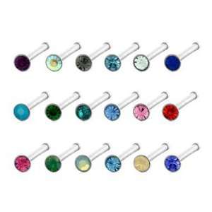   Nose Bone Pacific Opal Gem Nose Studs   22g 2MM Length   Sold As Pairs