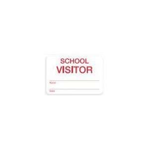  Manual Expiring School Badge   Visitor   1000pk Red 