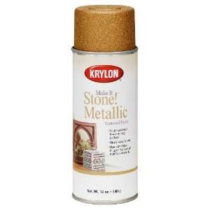 Krylon K08260 Make It Stone! Metallic Textured Aerosol Spray Paint, 12 