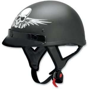   70 Beanie Helmet , Color: Flat Black, Size: Md, Style: Skull 0103 0855