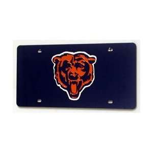  CHICAGO BEARS (NAVY) LASER CUT AUTO TAG: Sports & Outdoors