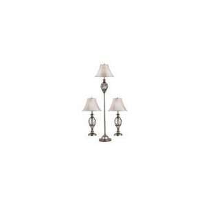   Home Cerise 3 Pack   2 Table Lamps, 1 Floor Lamp: Home Improvement
