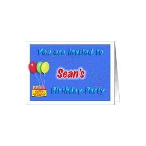  Seans Birthday, Invitation to the Party Card: Toys 