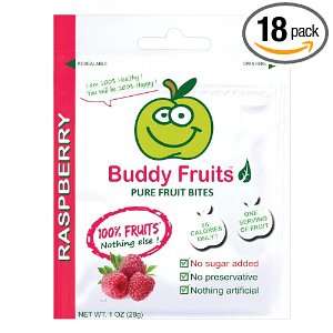 Buddy Fruits Raspberry Pure Fruit Bites, 1 Ounce (Pack of 18):  