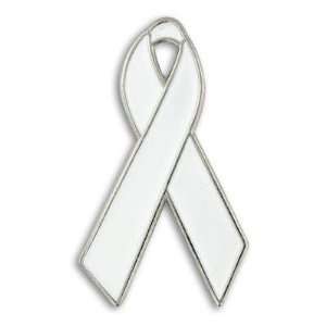  White Ribbon Pin 