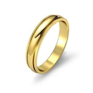  3.1g Mens Dome Step Down Wedding Band 4mm 14k Yellow Gold 