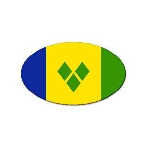  St. Vincents and the Grenadines Flag oval sticker 