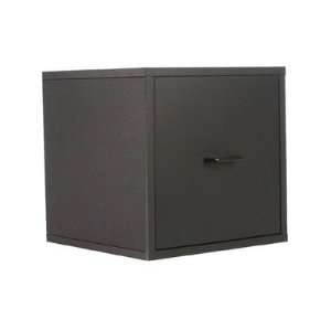  Cube 15 Single Drawer Storage Cube in Black: Furniture 