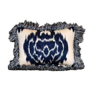   Fringed Breakfast Pillow 11 by 15 Inch , Navy