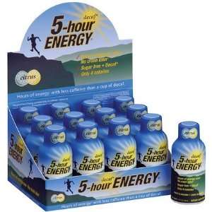  5 Hour Energy Decaf Energy Shots, Decaf Citrus, 12 pk 