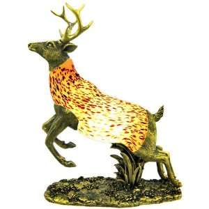  Stained Glass 8 Point Deer Accent Lamp Buck: Home 