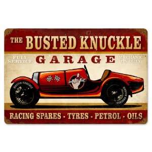   Knuckle Garage BKG 172 VRC 18 X 12 Vintage Race Car Sign: Automotive