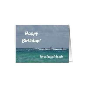  Happy Birthday Cousin, Jet Skis in Action Card: Health 