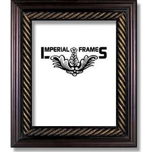  11 x 14   Mahogany/Gold Rope Design Solid Wood Frame 