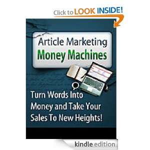 Article Marketing Money Machines Manuel Hendrix  Kindle 