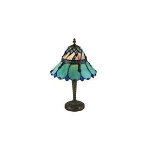  Blue Shade Glass Table Lamp 1639: Home & Kitchen