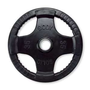  Body Solid 35 lb Black Rubber Olympic Grip Plate: Sports 