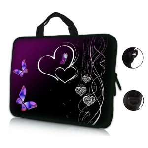  17 17.3 Butterfly Heart Design Laptop Sleeve with Hidden 