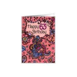  Happy Birthday   Mendhi   63 years old Card: Toys & Games