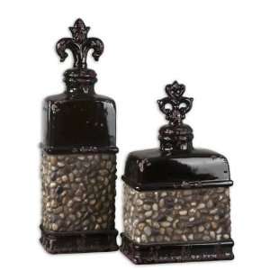  Uttermost 19509 Billy Moon Glossy Black Container
