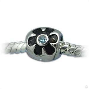 slide on Charm Bead   Flower with circon blue   Beads by SL art, Beads 