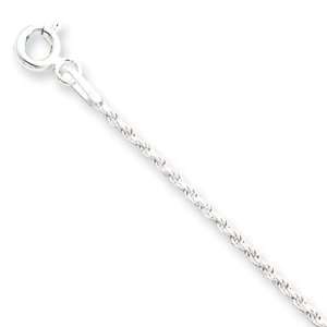  Sterling Silver 1.5mm Diamond cut Rope Chain: Jewelry