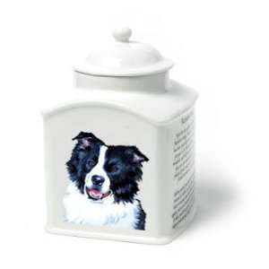  Border Collie Dog Van Vliet Porcelain Memorial Urn 