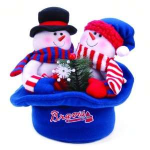  12 MLB Atlanta Braves Plush Snowmen Top Hat Christmas 