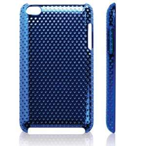  Blue / Mesh Pattern Plastic Case for Apple iPod Touch 4+Free 
