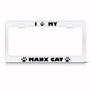  Manx Cat Animal Metal License Plate Frame Tag Holder 