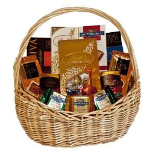 Chocolates Galore Holiday Elegant Gift Basket Featuring Godiva 