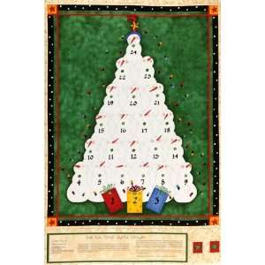  44 Wide Just Snow Special! Advent Tree Panel Green 