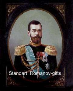 Painting Russian Tsar Nicolas II signed Nicolas Faberge  