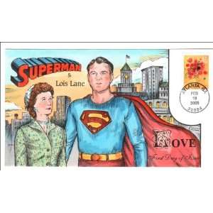  Fred Collins FDC 3898 Love Stamp, Superman & Lois Lane 