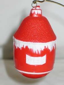  Celluloid Night Before Christmas Santa Roly Poly Ornament T8  