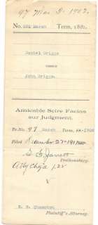 Lycoming County PA Court Document Griggs vs Griggs 1902  