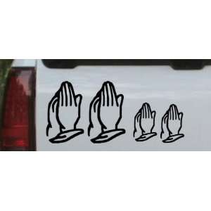 Black 12in X 26.1in    Praying Hands Christian Stick Family Stick 