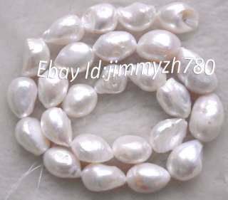One strand 12 14mm Natural White Freshwater Pearl beads  