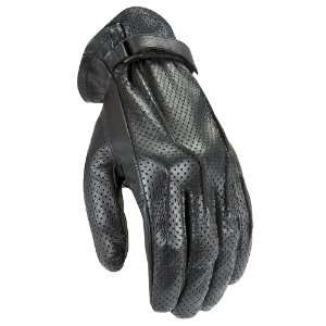   Black Perforated Mens Leather Motorcycle Gloves Black XXL 2XL 436 9016