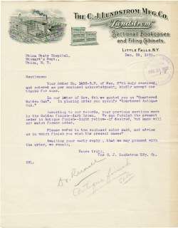 1920 C.J. Lundstrom Mfg. Co. Letterhead   Little Falls  