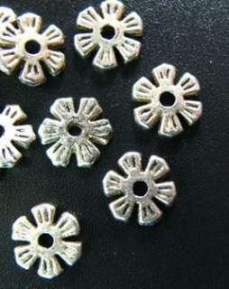 100pcs Tibetan Silver Flat Flower Spacer Beads T941  