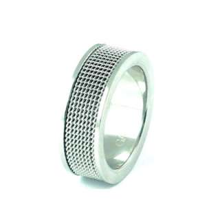 GATIK Mens Stainless Steel Mesh Ring Size X AR7616 £27  