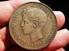 Lucernae* Very attractive 5 pesetas silver coin. Spain. 1898 Alfonso 